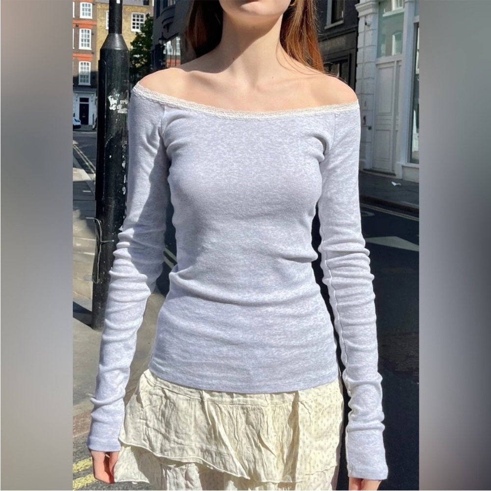 NWT Brandy Melville Larissa Top in Grey